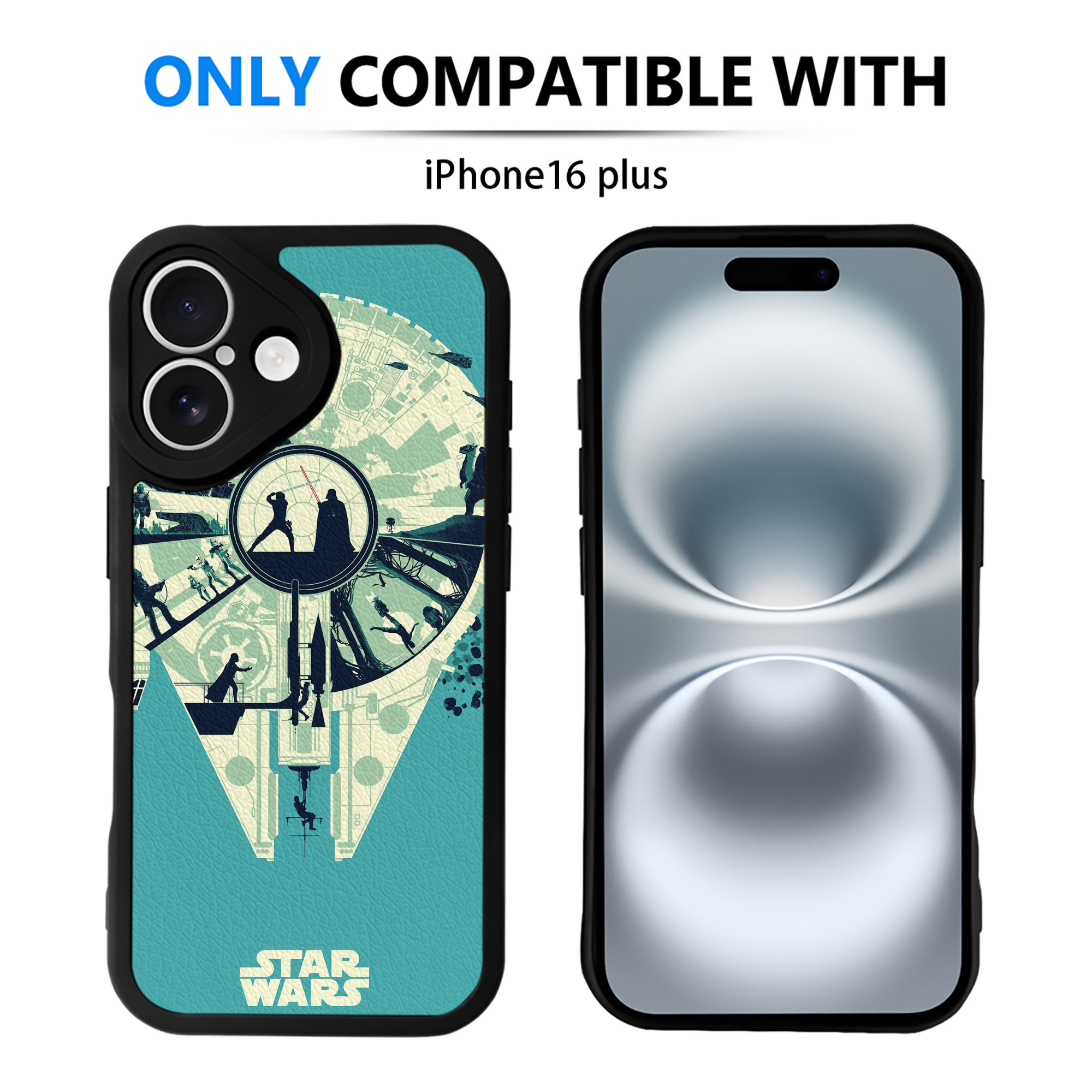 （画像用） スター・ウォーズ Star Wars 【iPhone 16シリーズ対応】シリコンスマホケース（レザー調） 材質：シリコン